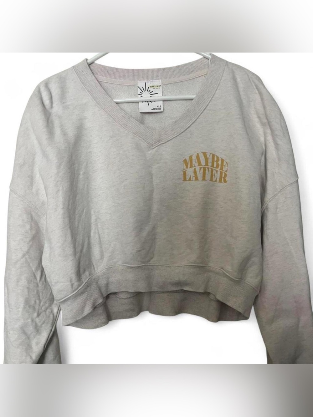 OFFLINE by Aerie V-neck Cropped Sweatshirt
